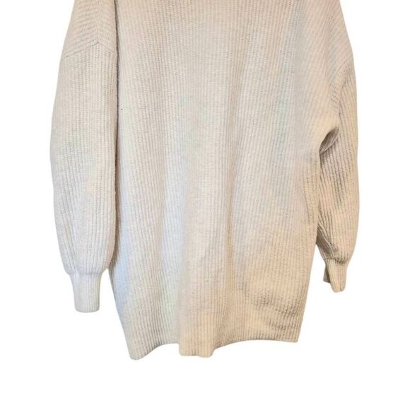 Aerie Women's Oatmeal Cotton/Poly/Nylon/Spandex Knit Oversized Button Front Card - Picture 2 of 10